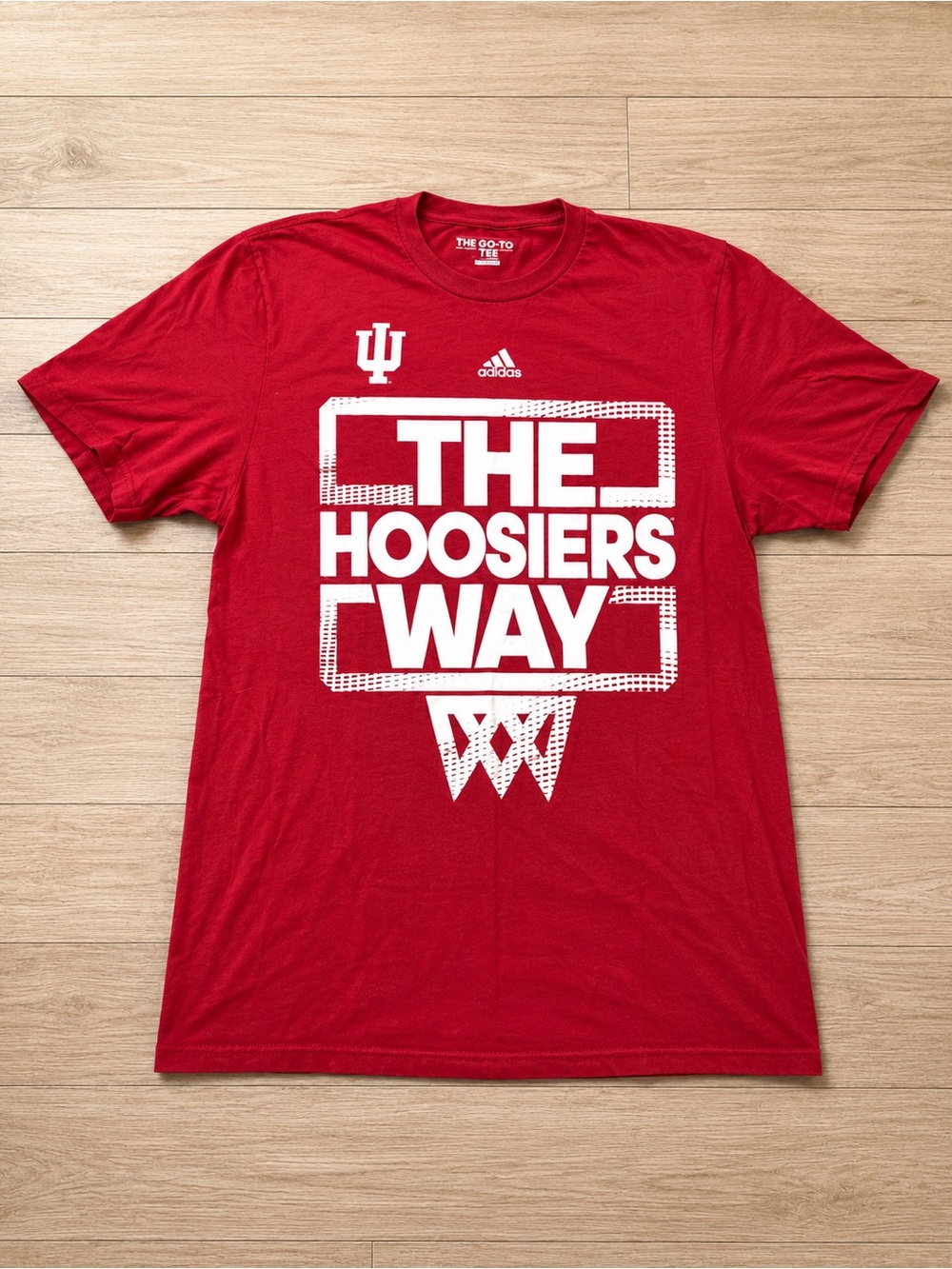 adidas Indiana Hoosiers “The Hoosiers Way” Graphic T-Shirt | Red | Size Medium